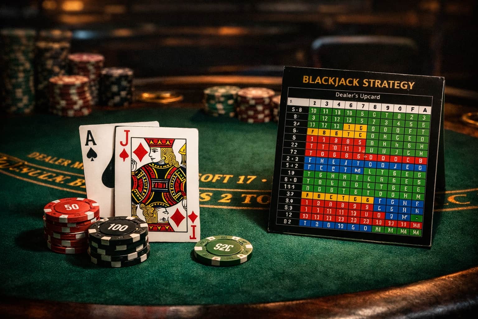 Stratégie Base Blackjack : Tableau Complet
